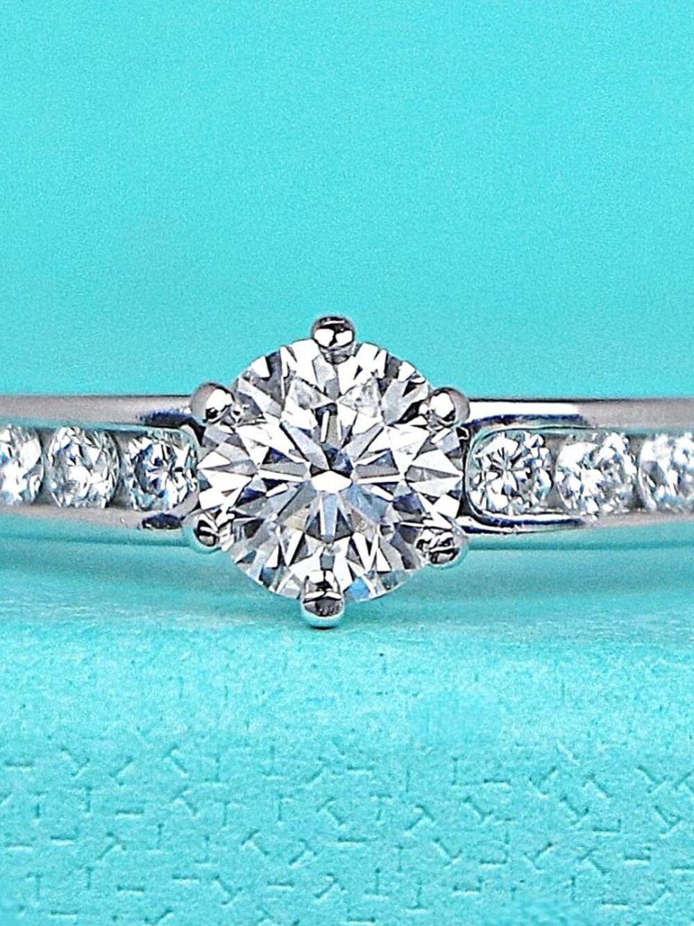 26650 Tiffany & Co. Platinum H VS1 0.74ct Diamond Channel Engagement Ring
